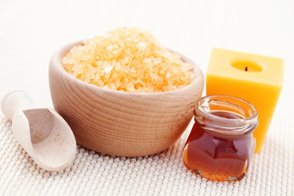 Honey bath salt — Stock Photo, Image
