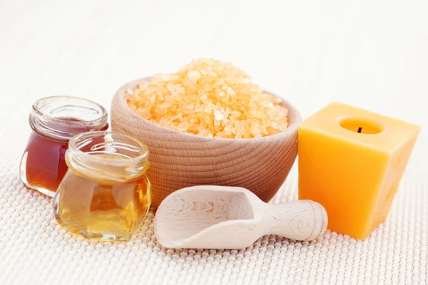 벌 꿀 목욕 소금 — 스톡 사진