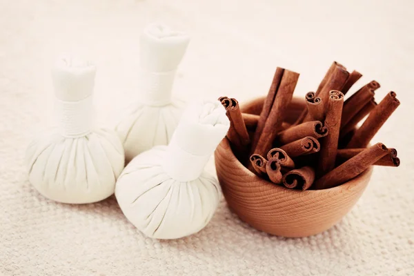 Cinnamon massage stamps — Stock Photo, Image