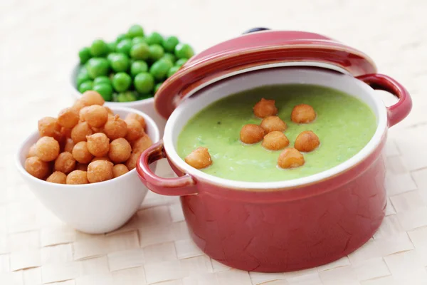 Zöld borsó leves — Stock Fotó
