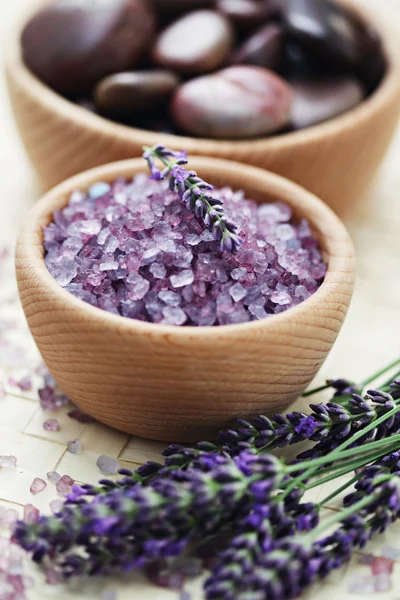 Lavendel badzout — Stockfoto