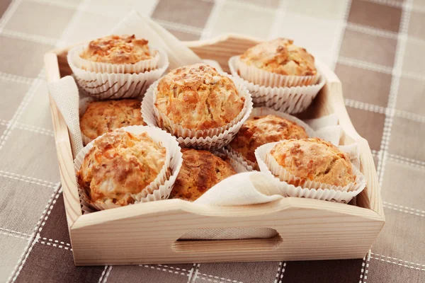 Muffins with ham and cheese — Stock Photo, Image