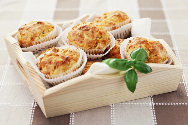 Muffins with ham and cheese — Stock Photo, Image