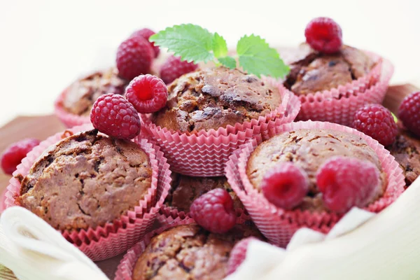 Muffins com framboesas — Fotografia de Stock