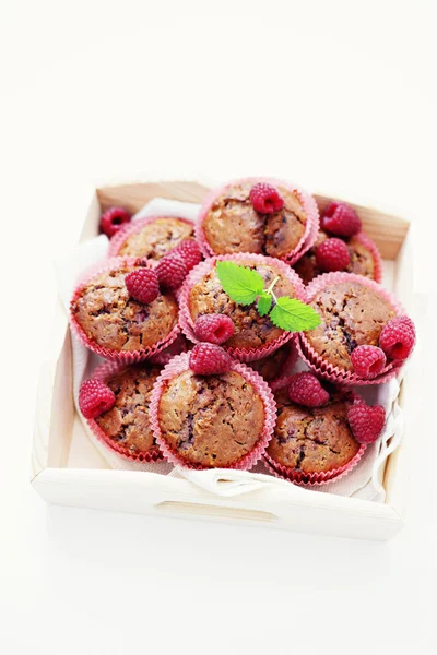 Muffins con frambuesas — Foto de Stock