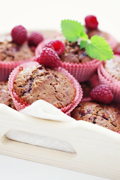 Muffins con frambuesas — Foto de Stock