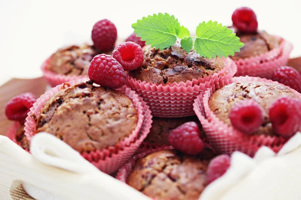 Muffins com framboesas — Fotografia de Stock