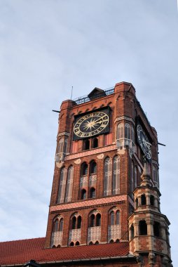 Gothic tower of town hall in Torun, Poland. clipart
