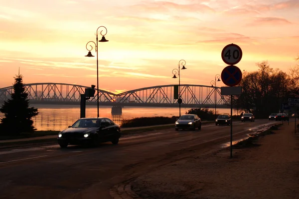 Vistula river in Torun, Poland. — Stock Photo, Image
