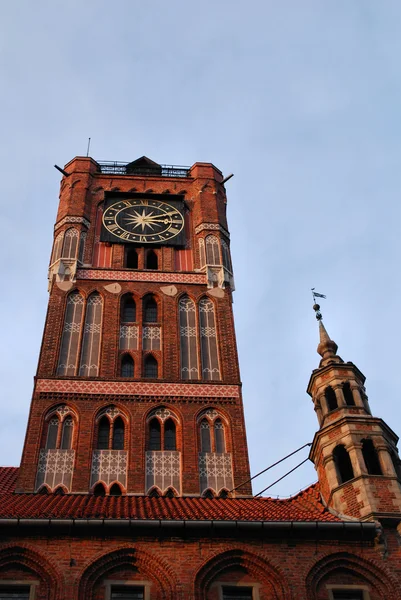 托伦，波兰在大会堂的哥特式塔. — 图库照片