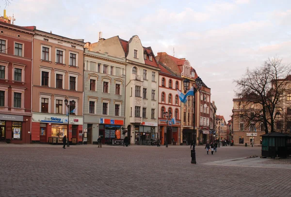 Torun şehir merkezinde, gün ışığından yararlanma Polonya görünümü — Stok fotoğraf