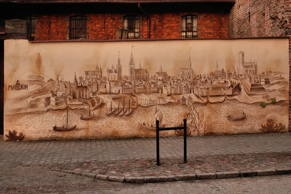 Panorama starego średniowiecznego miasta - Toruń, Polska — Zdjęcie stockowe
