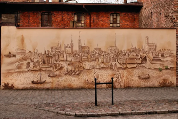 中世纪老城-托伦，波兰的全景 图库图片