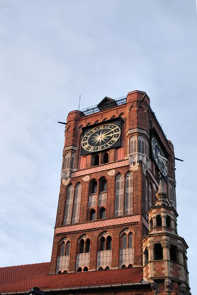 Gotischer Turm des Rathauses in Torun, Polen. Stockbild