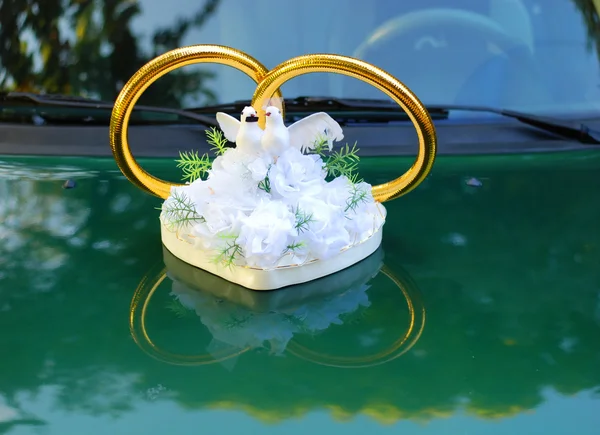 Az esküvői autó dísze Stock Kép