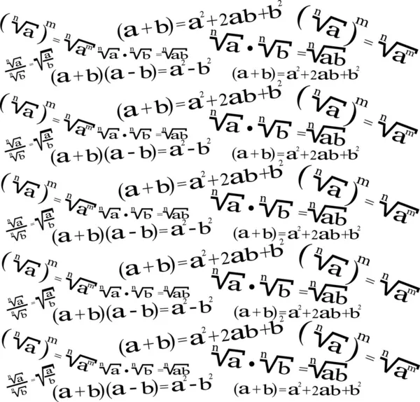 Fórmulas matemáticas, sobre un fondo blanco — Vector de stock