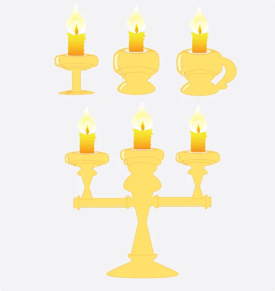 Lustre antique avec bougies — Image vectorielle