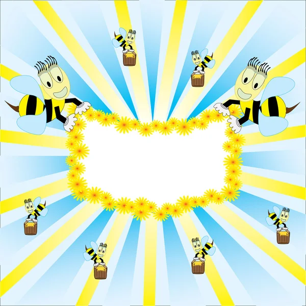 Μέλισσες και άνθη — Διανυσματικό Αρχείο