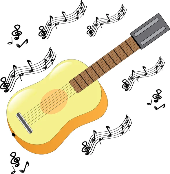 Музыкальная тема, гитара — стоковый вектор