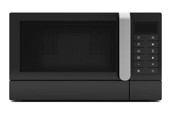 Black microwave oven isolated on white background with clipping path — Stock Photo, Image
