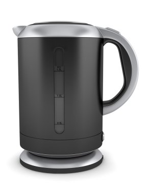 Black electric kettle isolated on white background clipart