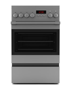 Modern electric stove isolated on white background clipart