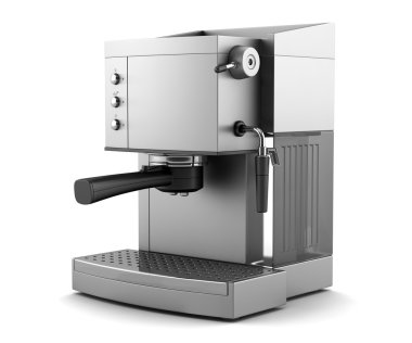 izole kırpma yolu ile beyaz arka plan üzerinde modern kahve makinesi