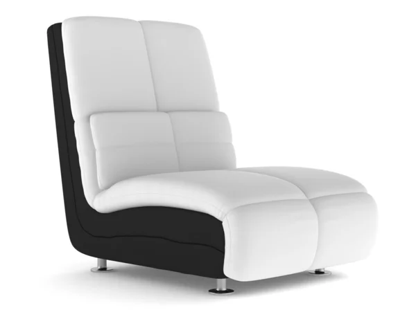 Moderne lederen fauteuil geïsoleerd op witte achtergrond — Stockfoto