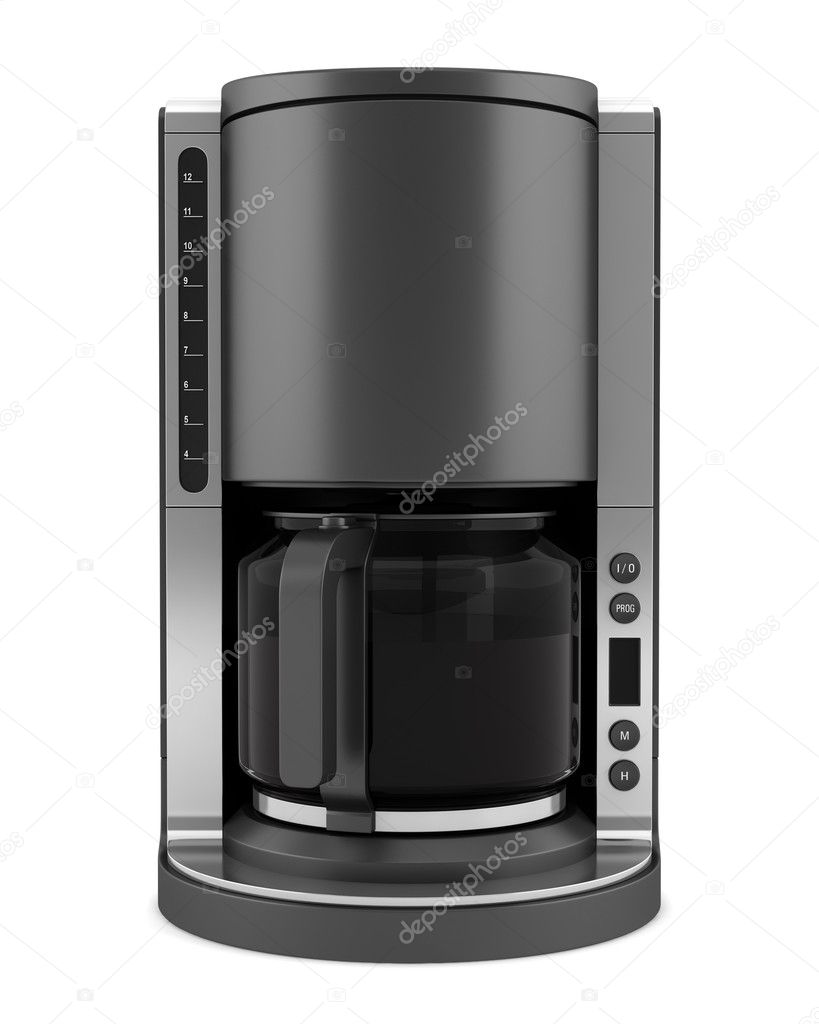 Modern coffee machine isolated on white background