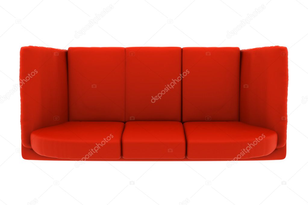 Modern Red Leather Couch Isolated On White Background Top View Stock Photo Image By C Tiler84 5675611