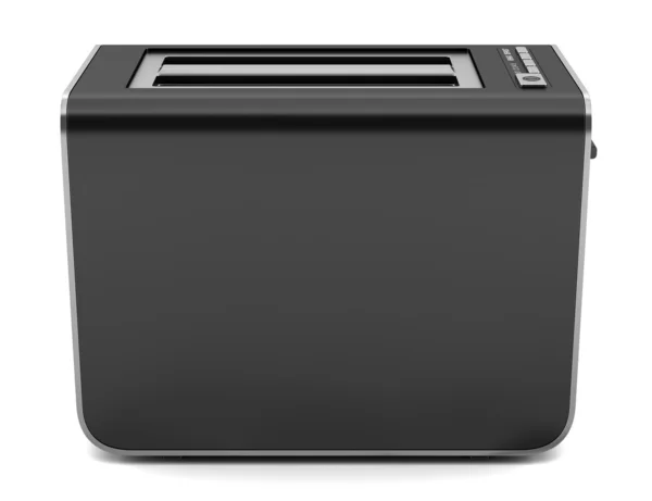 白い背景上に分離されて近代的な黒いトースター — ストック写真