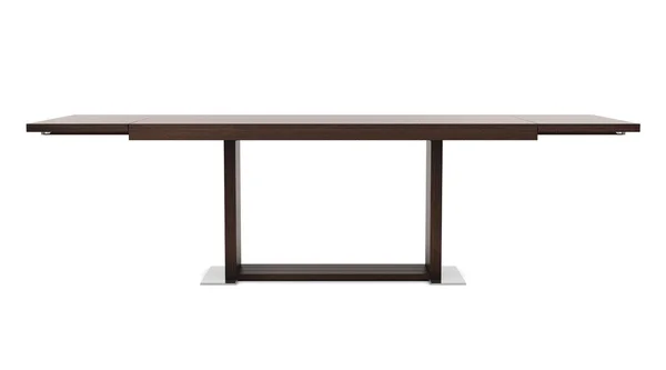 Сучасний коричневий дерев'яний стіл ізольований на білому тлі — стокове фото