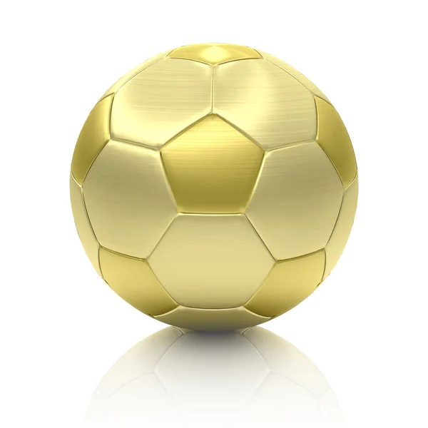 Bola de futebol dourada isolada no fundo branco — Fotografia de Stock