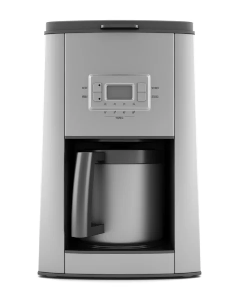 Moderne koffiemachine geïsoleerd op een witte achtergrond met uitknippad — Stockfoto
