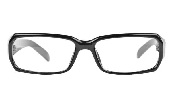 Óculos pretos modernos isolados no fundo branco — Fotografia de Stock