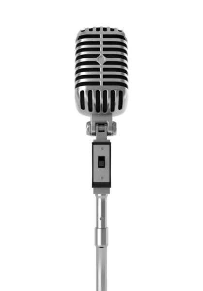 Vintage mikrofon izolowany na białym tle — Zdjęcie stockowe