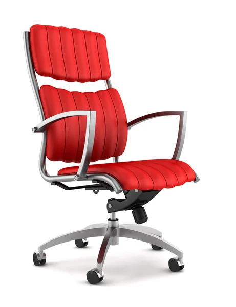 Beyaz arka plan üzerinde izole modern kırmızı ofis koltuğu — Stok fotoğraf