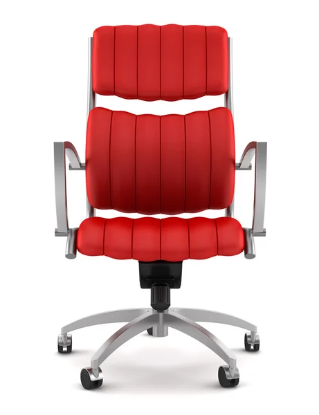 Современный красный стул офиса изолированы на белом фоне — стоковое фото