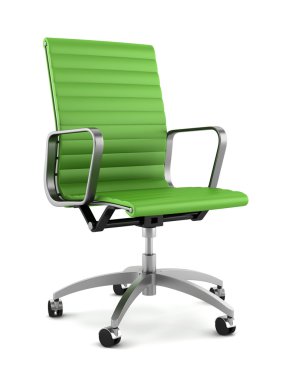 Modern green office chair isolated on white background clipart