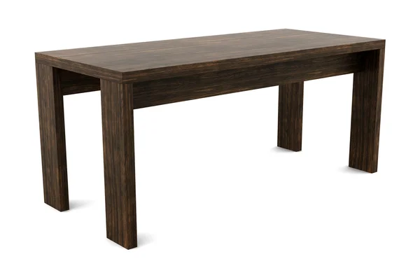 Mesa moderna de madera marrón aislada sobre fondo blanco —  Fotos de Stock