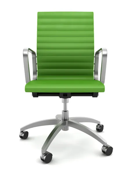 Beyaz arka plan üzerinde izole modern yeşil ofis koltuğu — Stok fotoğraf