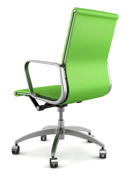 Современный зеленый офис стул изолирован на белом фоне — стоковое фото