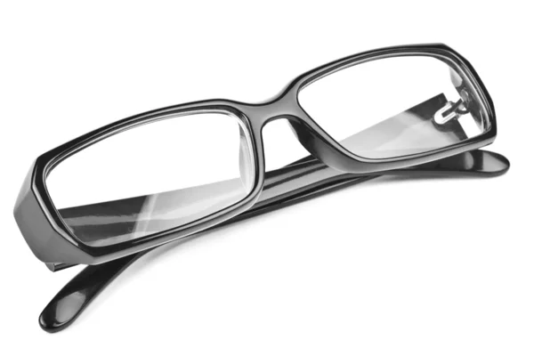 Moderna svarta glasögon isolerad på vit bakgrund — Stockfoto