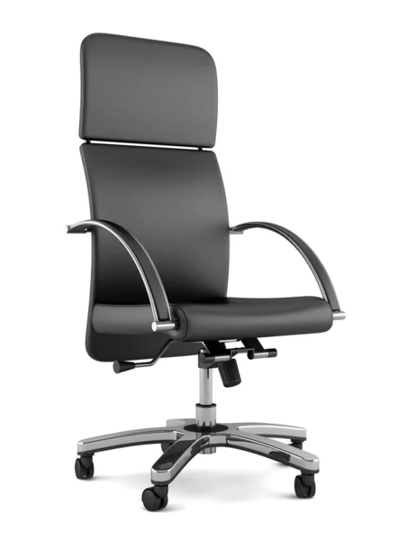 Сучасний чорний офісний стілець ізольований на білому тлі — стокове фото