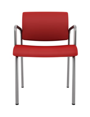 Beyaz arka plan üzerinde izole kırmızı modern sandalye