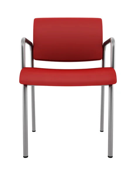 Сучасний червоний стілець ізольований на білому тлі — стокове фото