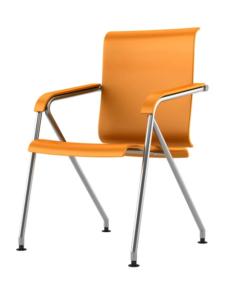 白い背景上に分離されてモダンなオレンジ色の椅子 — ストック写真