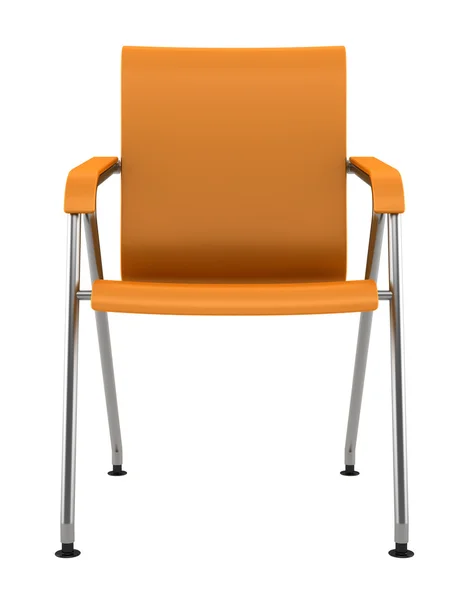 Сучасний помаранчевий стілець ізольований на білому тлі — стокове фото