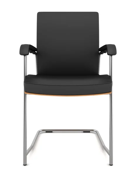 现代隔绝在白色背景上的黑色椅子 — 图库照片
