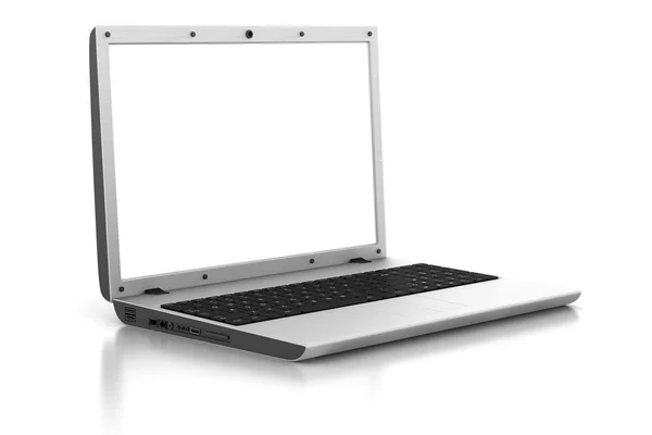 Laptop cinza moderno isolado no fundo branco — Fotografia de Stock